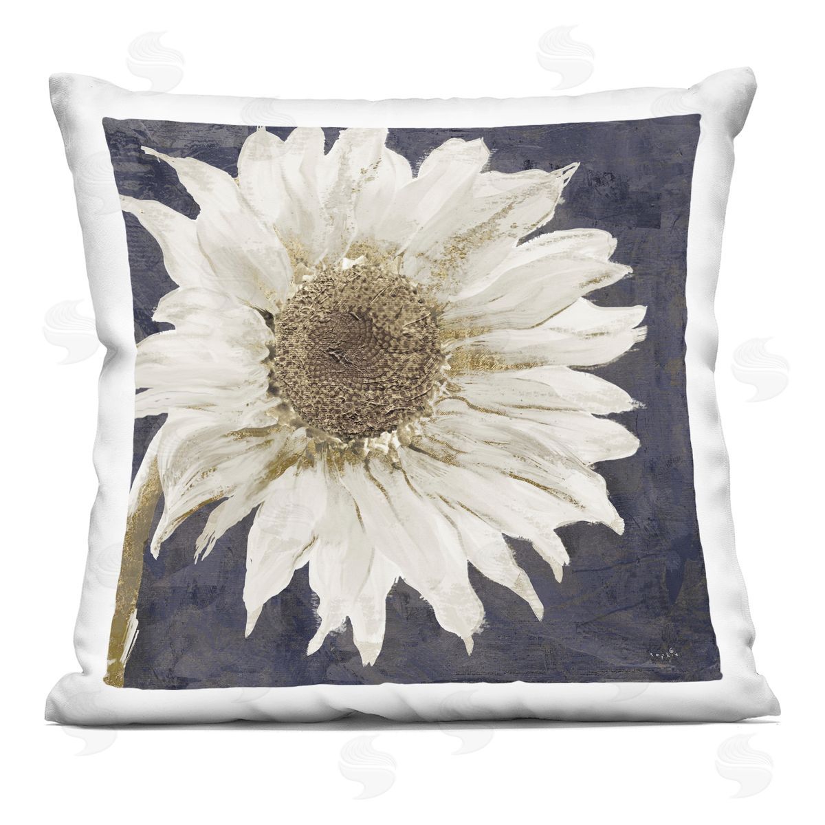White Flower Petals Intricate Abstract Daisy Decorative Printed Pillow, Home Decor by Sophie 6