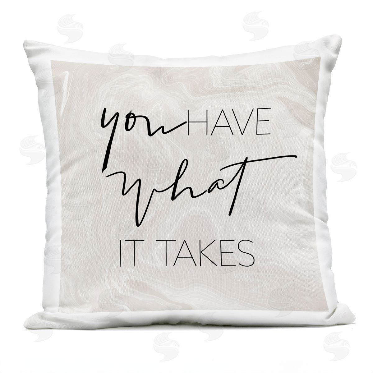 You Have What It Takes Motivational Marbled Pattern Outdoor Printed Pillow, Home Decor by Sundance Group