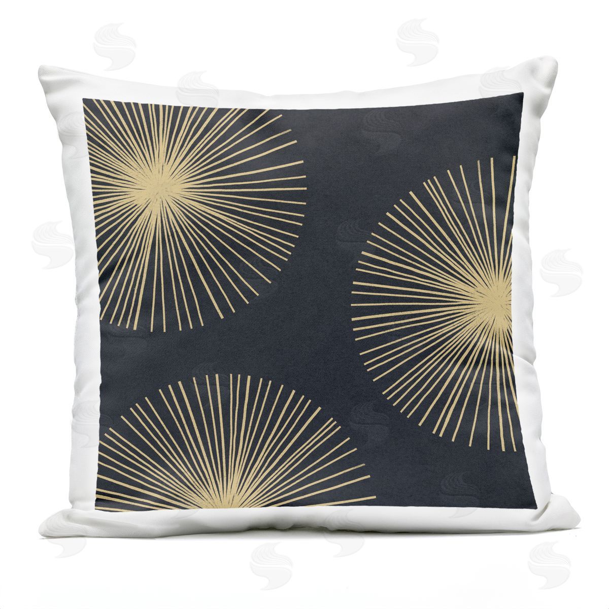 Abstract Radiant Round Star Shapes Pattern Outdoor Printed Pillow, Home Decor by Emma Caroline