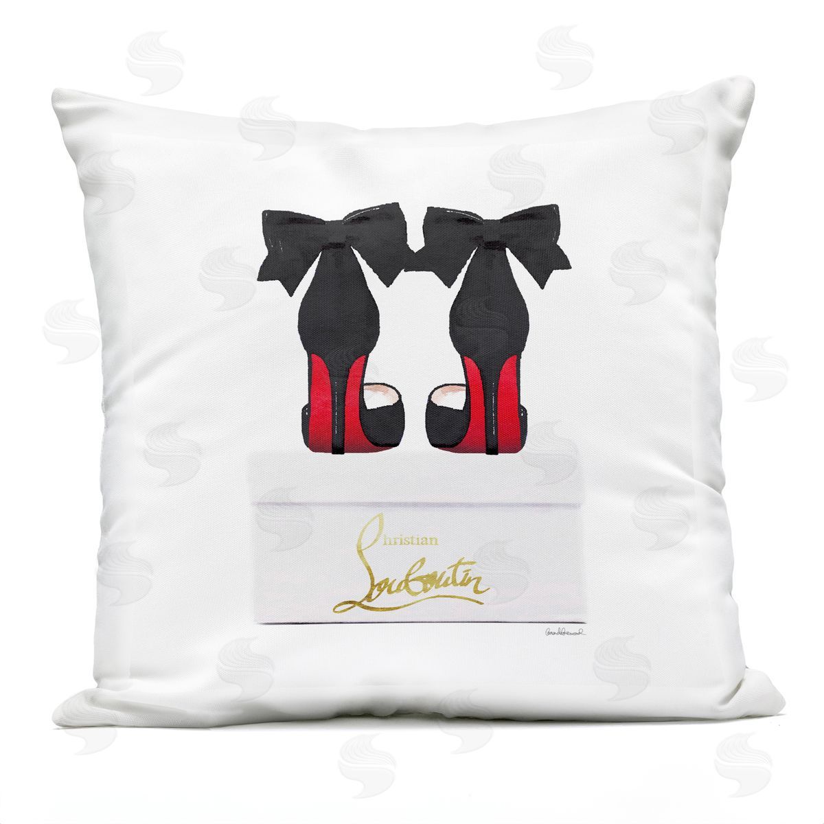 Designer Bow Heels Shoes Fashionable Glam Detail Outdoor Printed Pillow, Home Decor by Amanda Greenwood