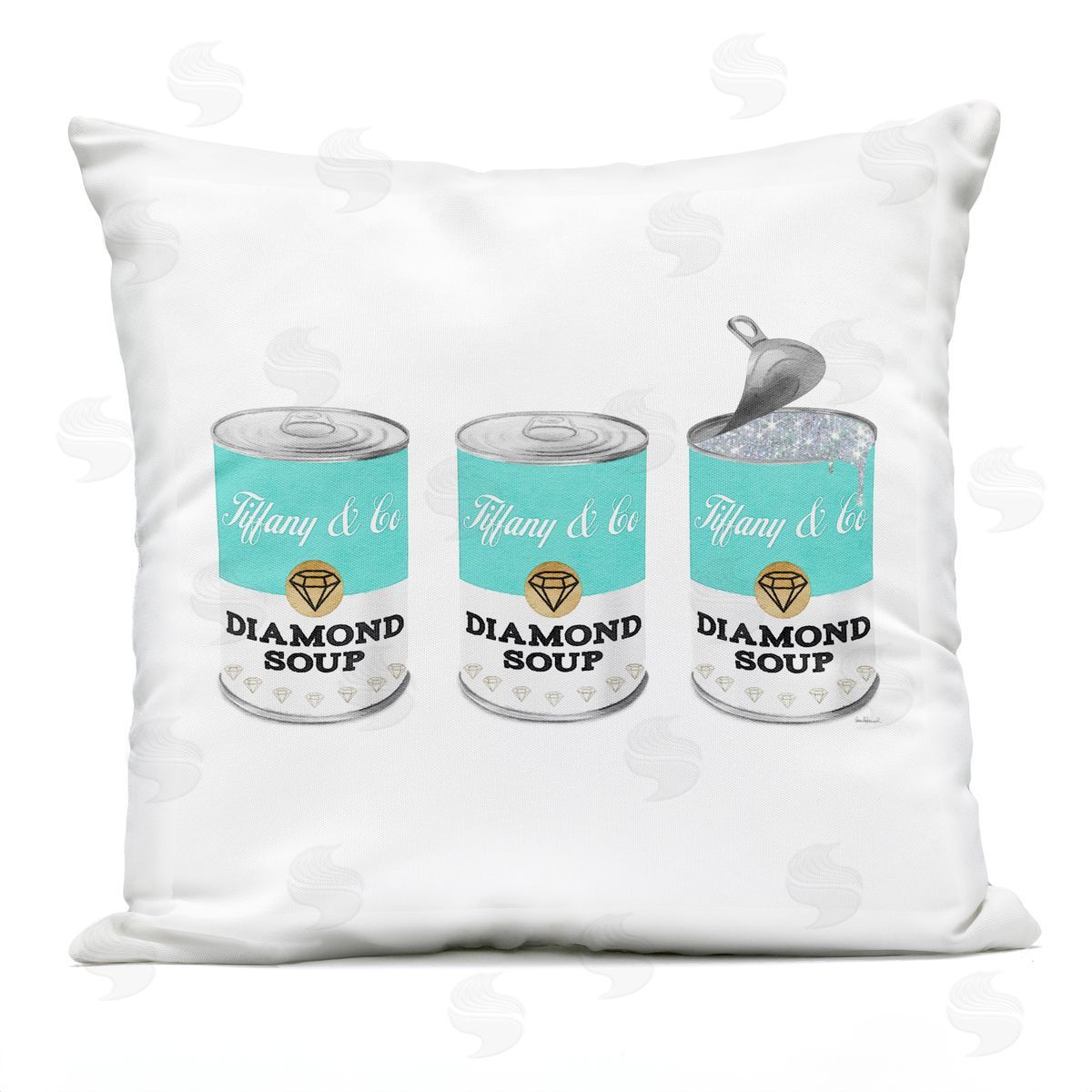 Glam Diamond Soup Fashion Shimmer Pattern Outdoor Printed Pillow, Home Decor by Amanda Greenwood