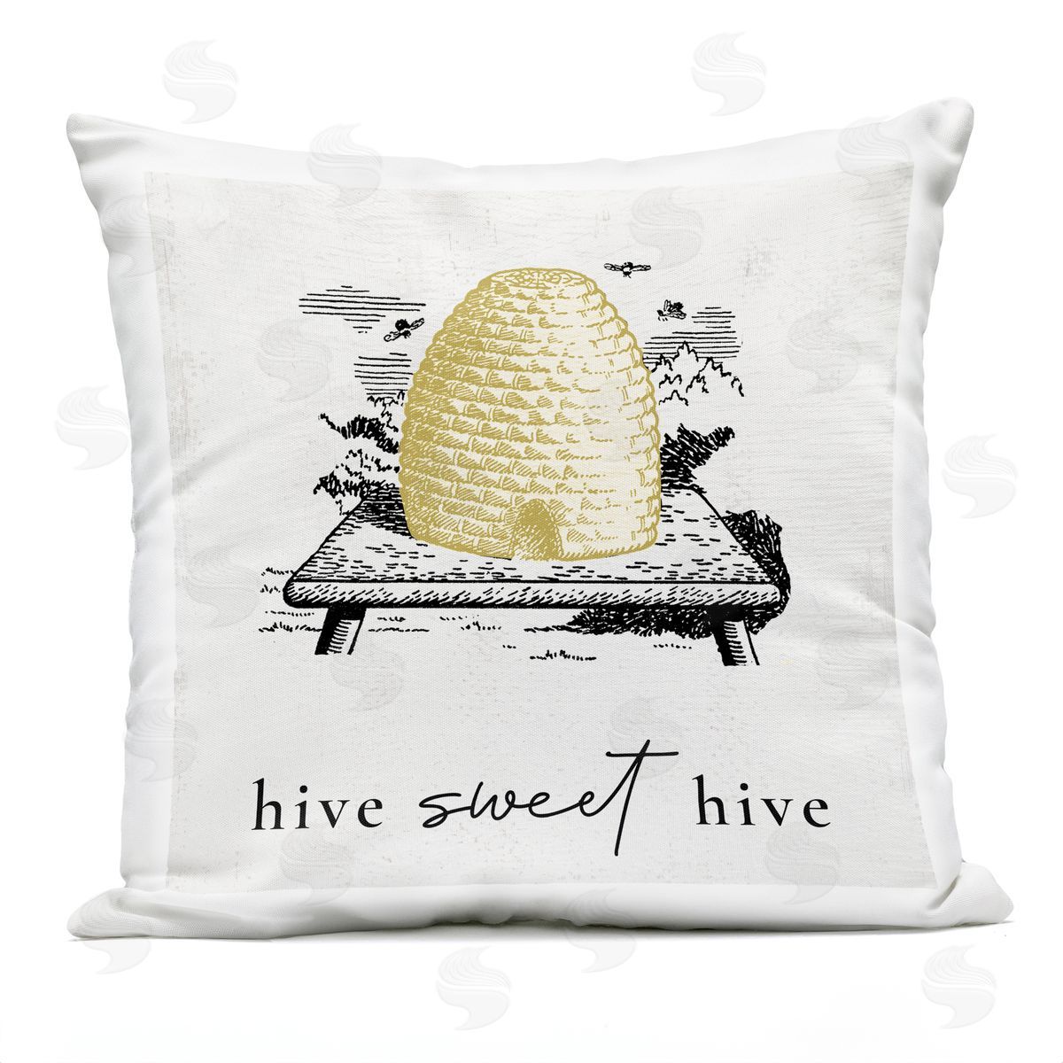 Sweet Hive Vintage Country Insect Bees Outdoor Printed Pillow, Home Decor by Stupell Studio