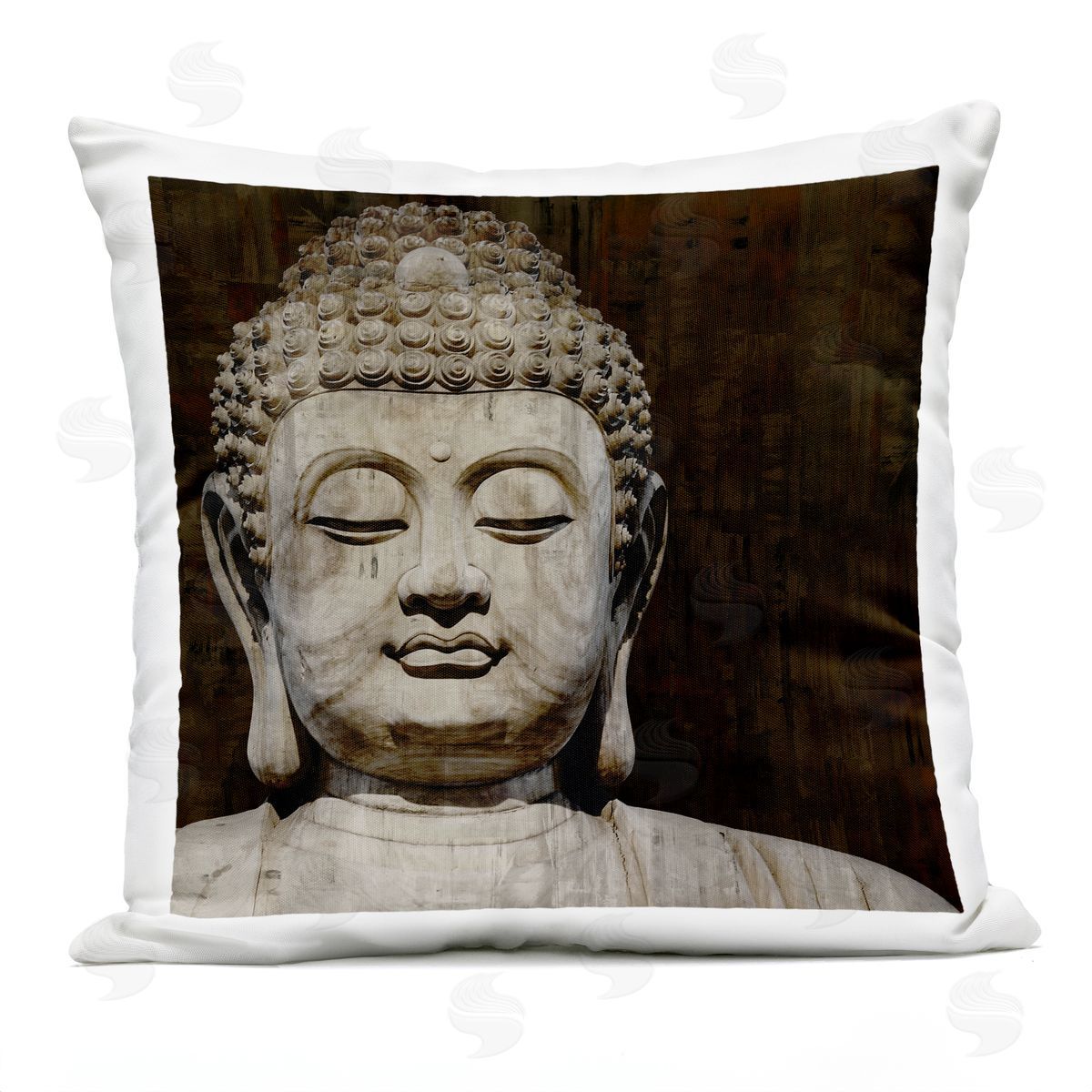 Calm Buddha Spiritual Shrine Figure Portrait Outdoor Printed Pillow, Home Decor by Tom Bray