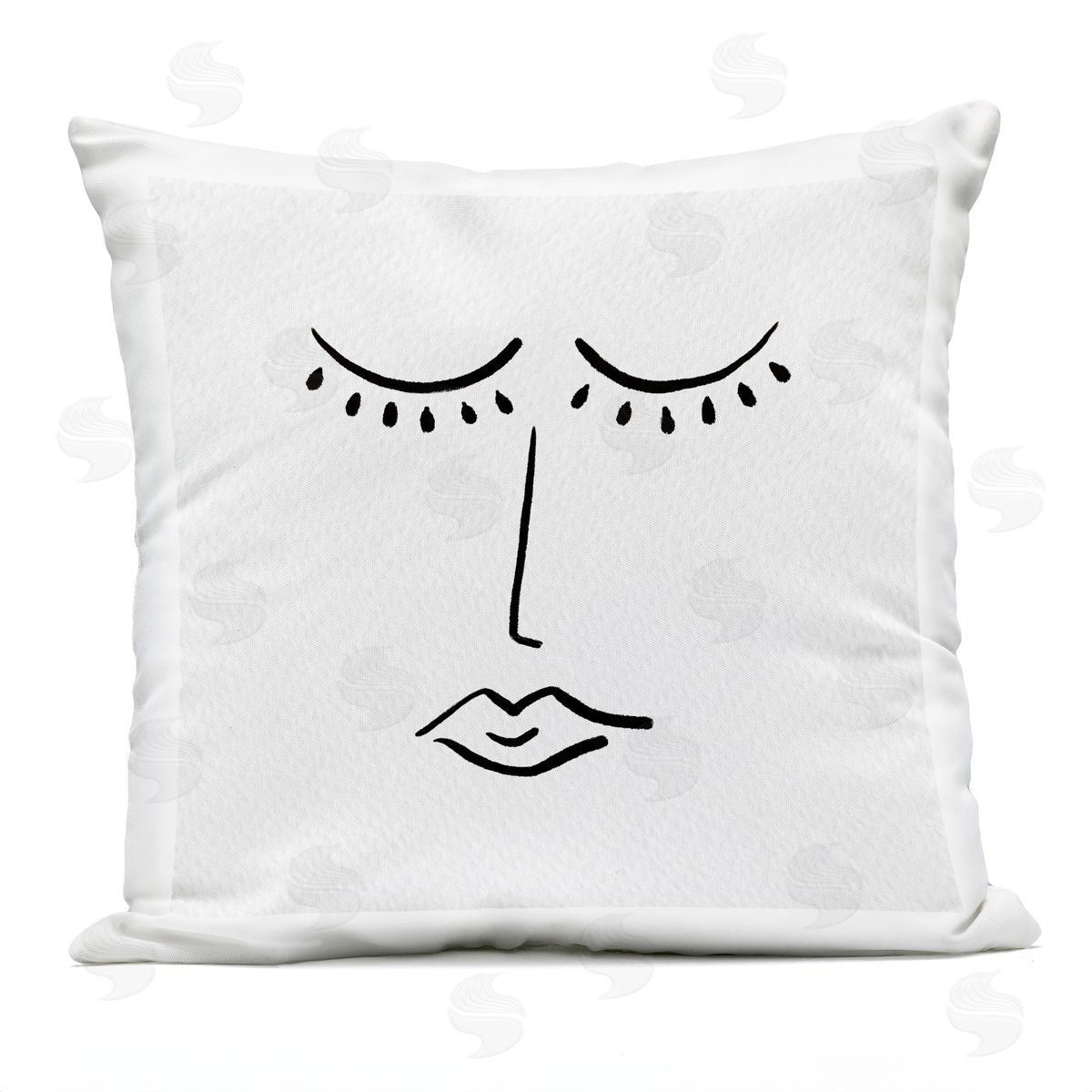 Closed Eye Face Minimal Boho Design Outdoor Printed Pillow, Home Decor by Amy Brinkman