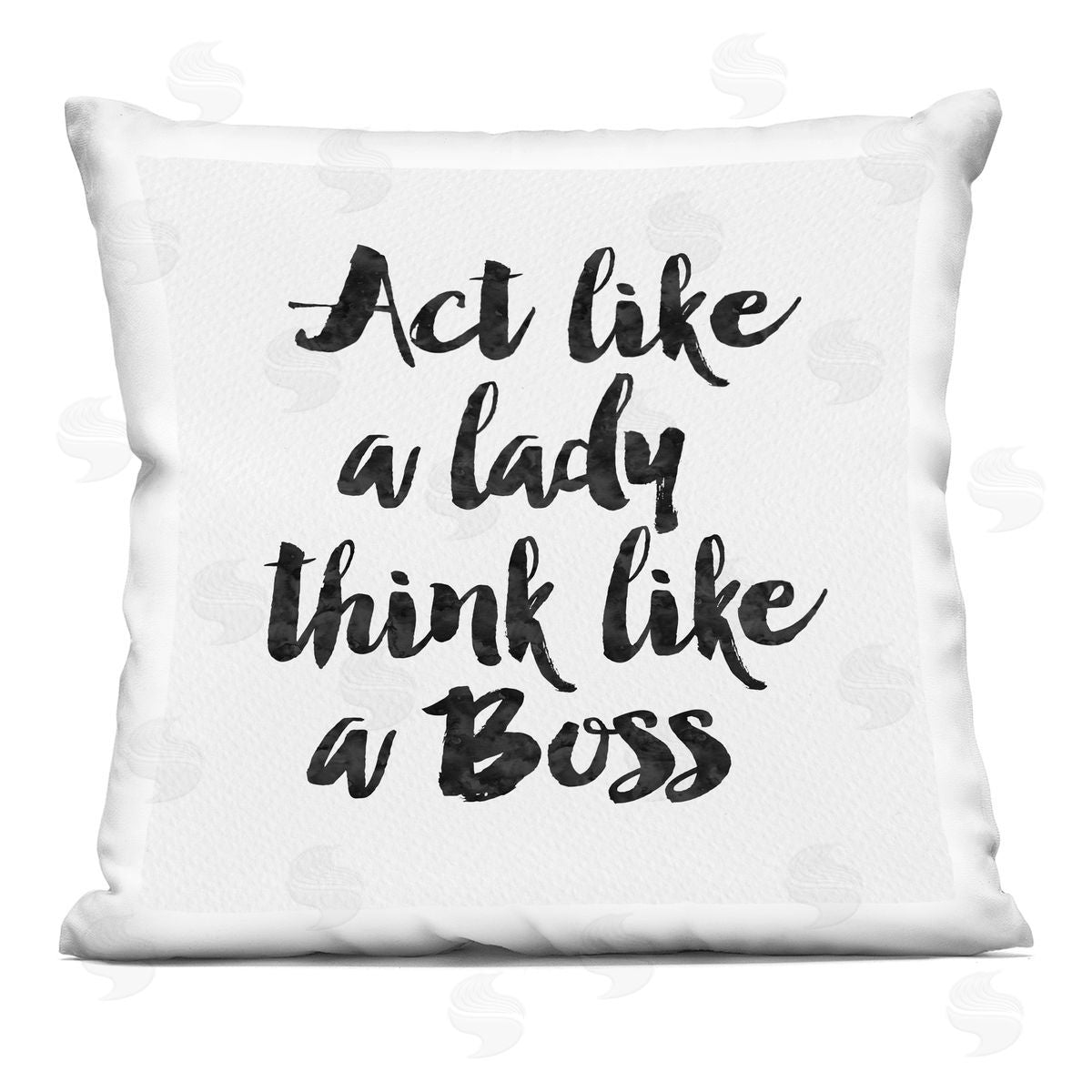 Lady Boss Bold Black Girl Power Calligraphy Decorative Printed Pillow, Home Decor by Amy Brinkman