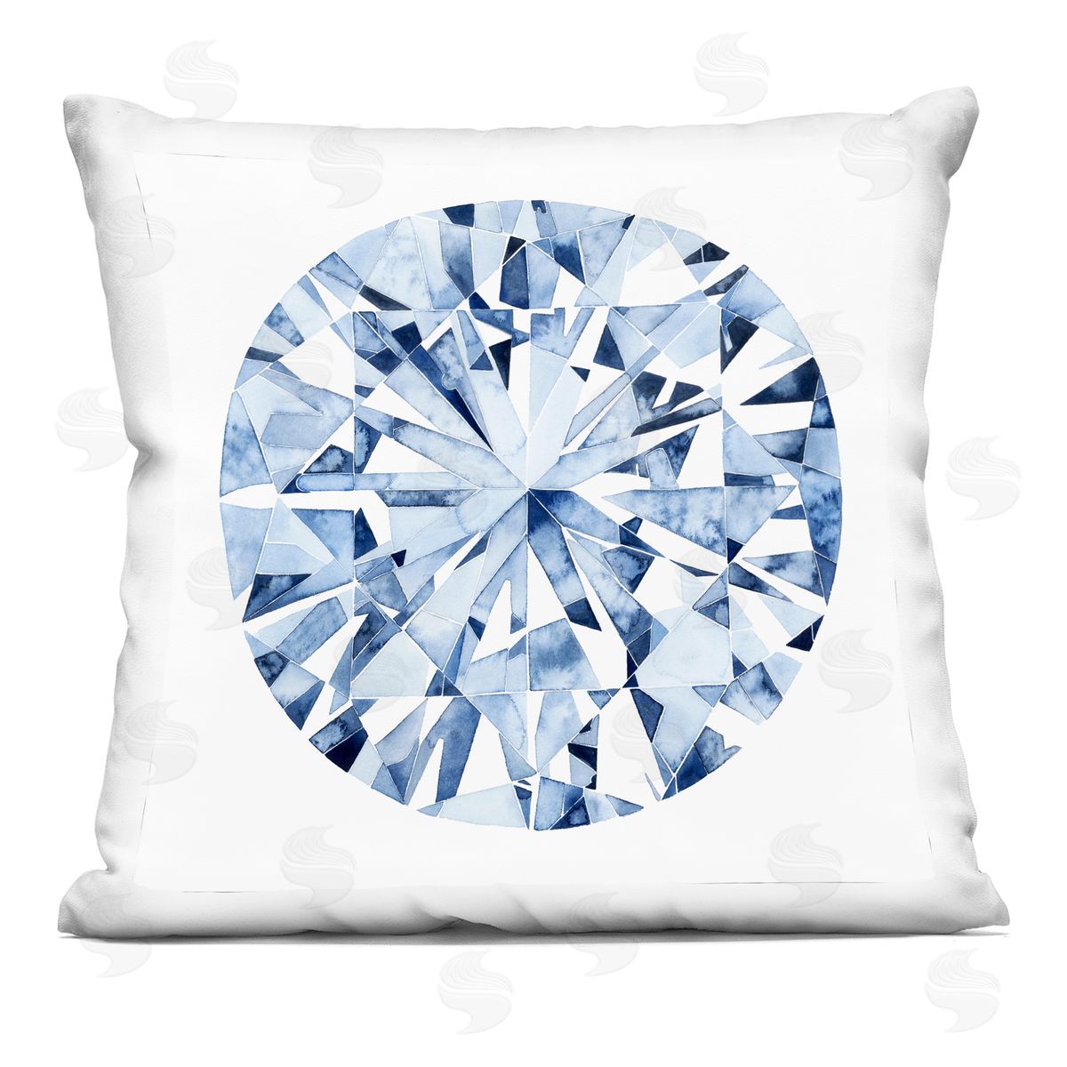 Casual Glam Diamond Jewel Round Bling Decorative Printed Pillow, Home Decor by Grace Popp
