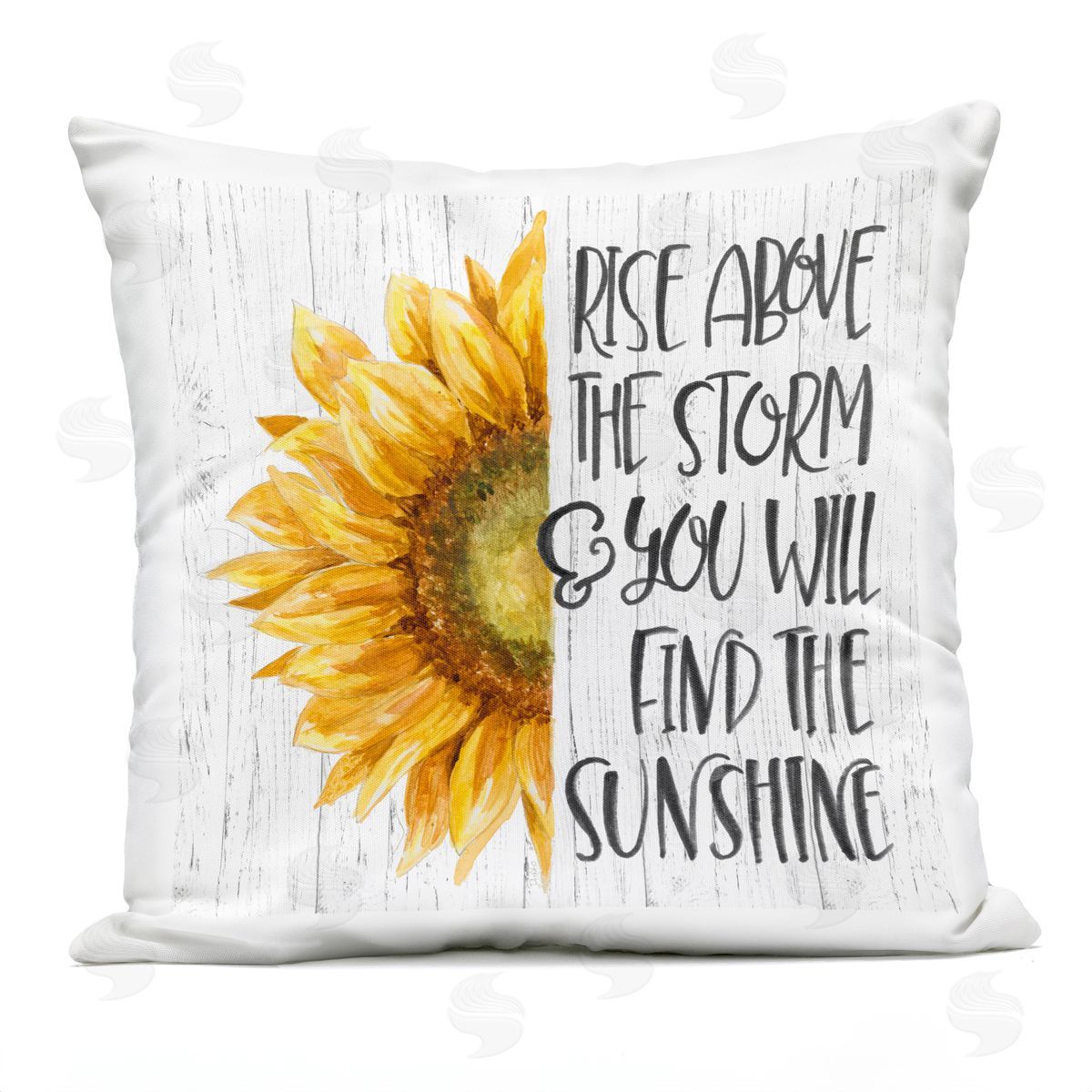 Find The Sunshine Rustic Sunflower Uplifting Phrase Outdoor Printed Pillow, Home Decor by Patricia Pinto