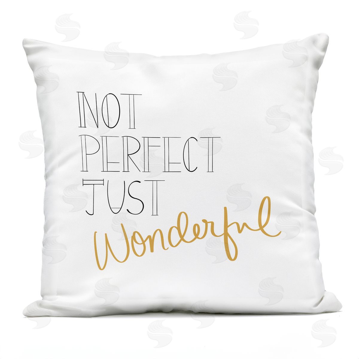 Not Perfect Just Wonderful Inspirational Quote Outdoor Printed Pillow, Home Decor by Emily Navas
