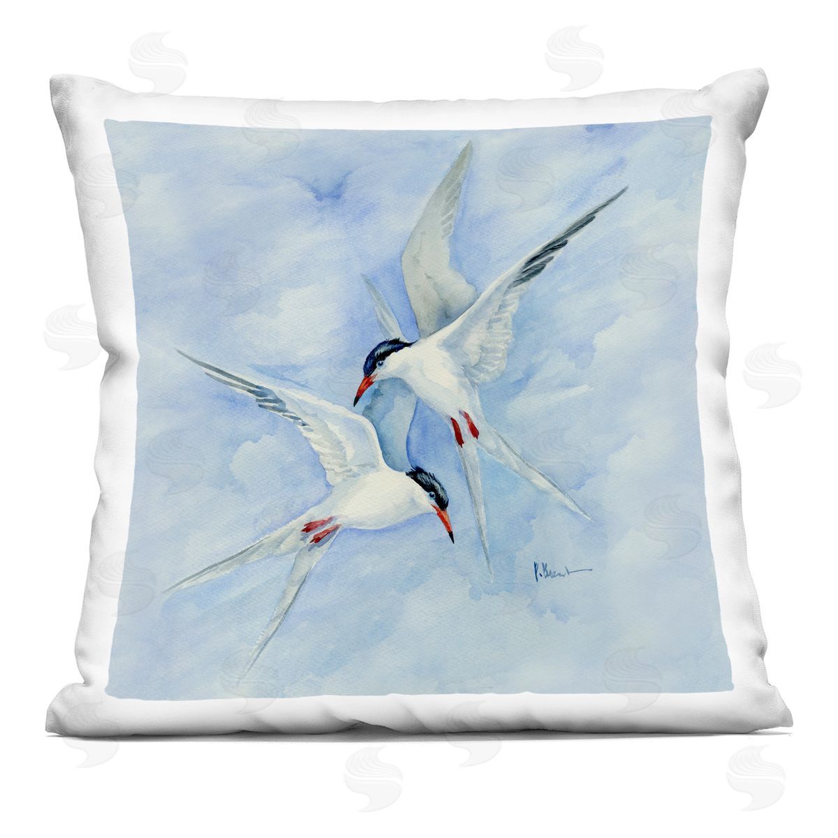 Birds Flying Sky View Decorative Printed Pillow, Home Decor by Paul Brent