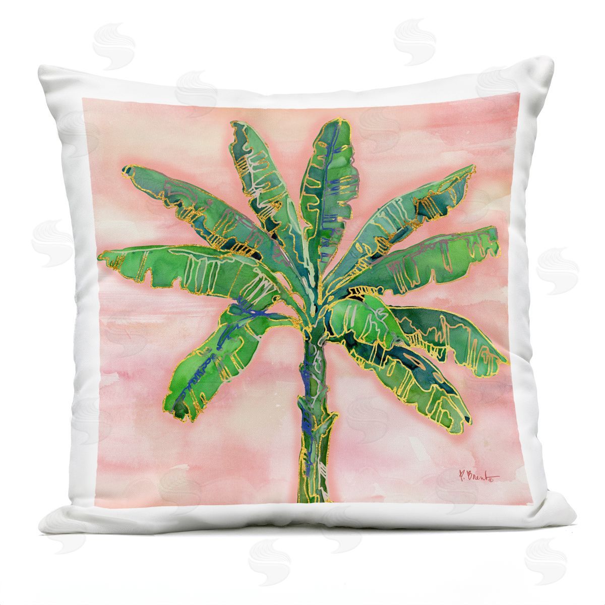 Glam Detail Tropical Palm Outdoor Printed Pillow, Home Decor by Paul Brent