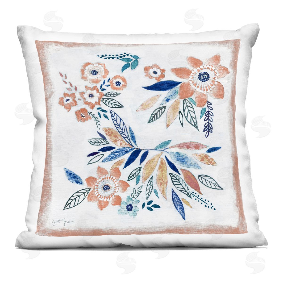 Mixed Flower Petals Arrangement Decorative Printed Pillow, Home Decor by Janet Tava