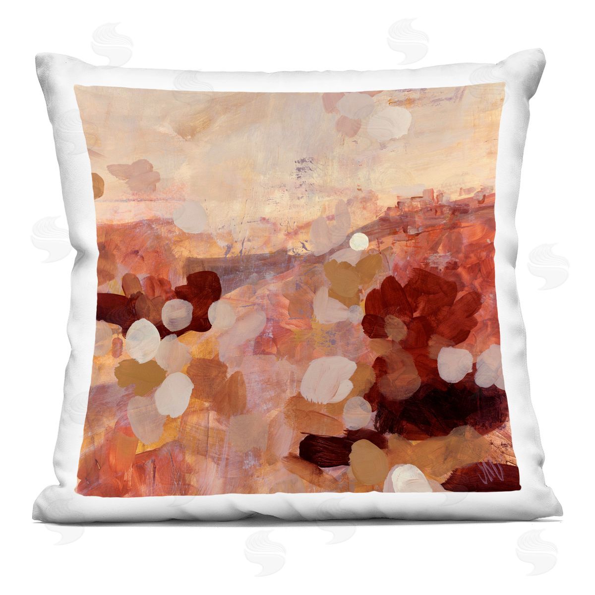 Abstract Layered Desert Landscape Decorative Printed Pillow, Home Decor by Jodi Maas