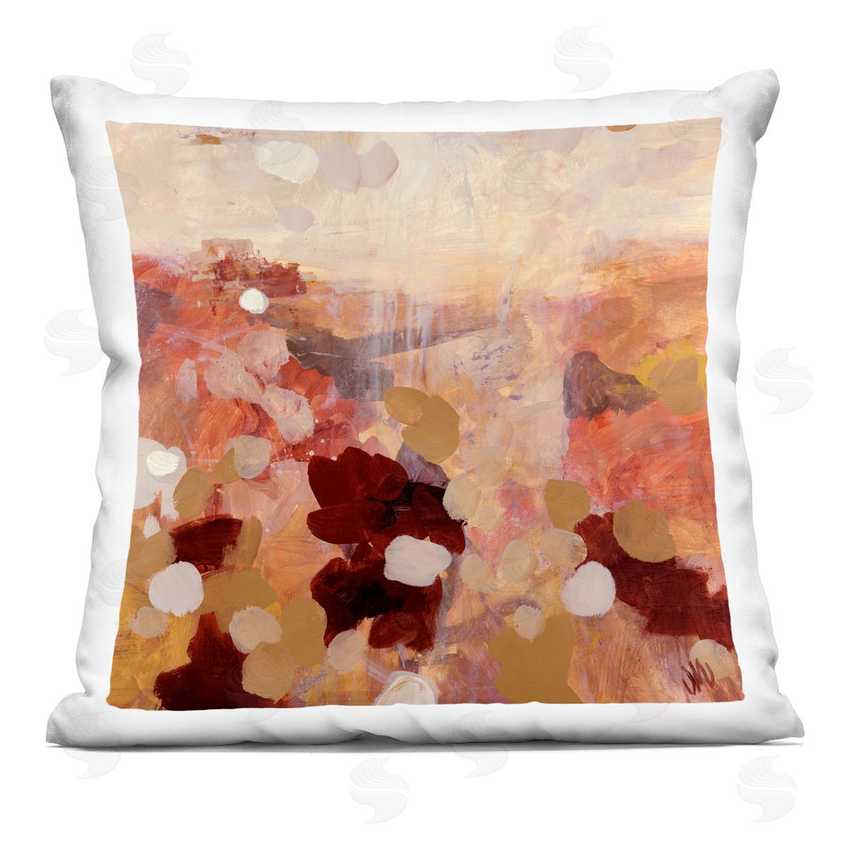 Layered Canyon Abstract Scene Decorative Printed Pillow, Home Decor by Jodi Maas