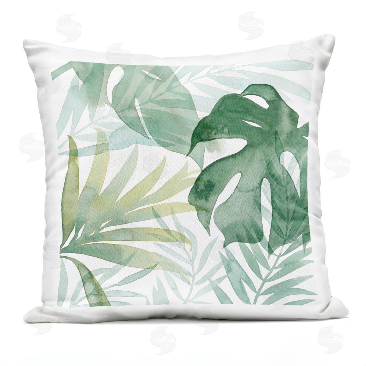 Varied Monstera Palm Leaves Outdoor Printed Pillow, Home Decor by Grace Popp