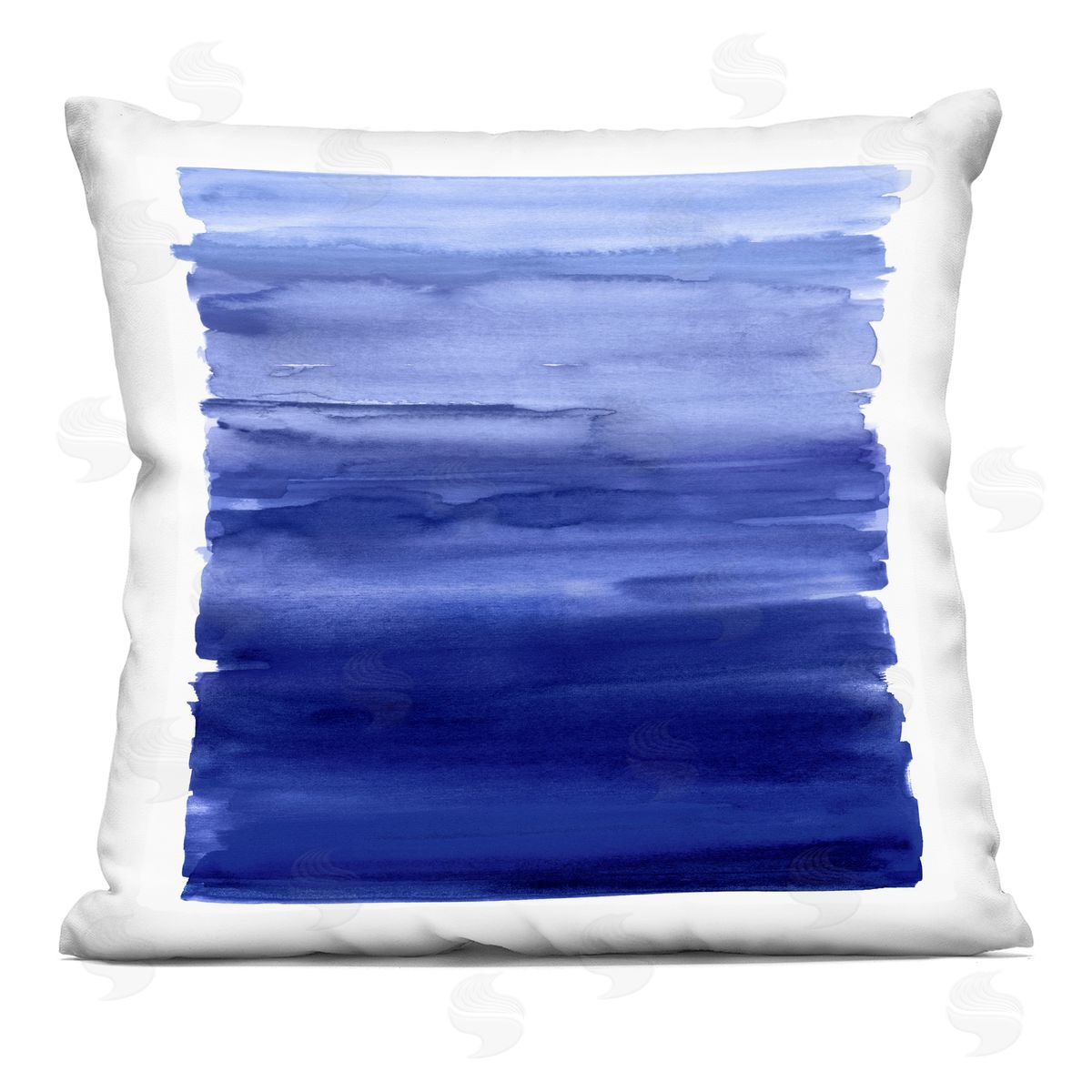 Modern Brushed Blue Gradient Decorative Printed Pillow, Home Decor by Allie Corbin