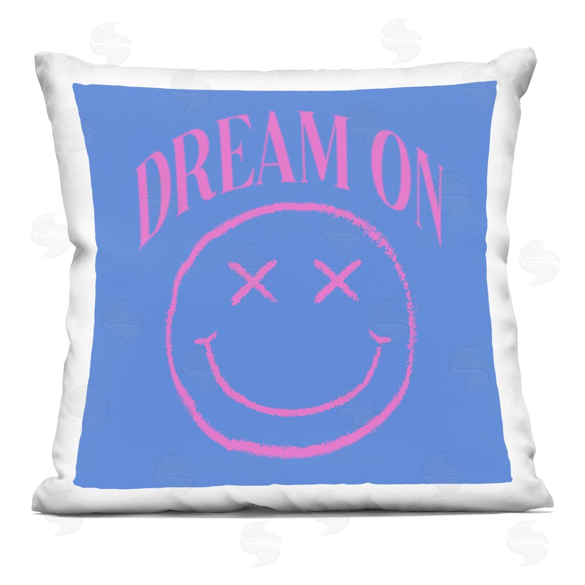 Dream On Smiley Phrase Decorative Printed Pillow, Home Decor by lulusimonSTUDIO