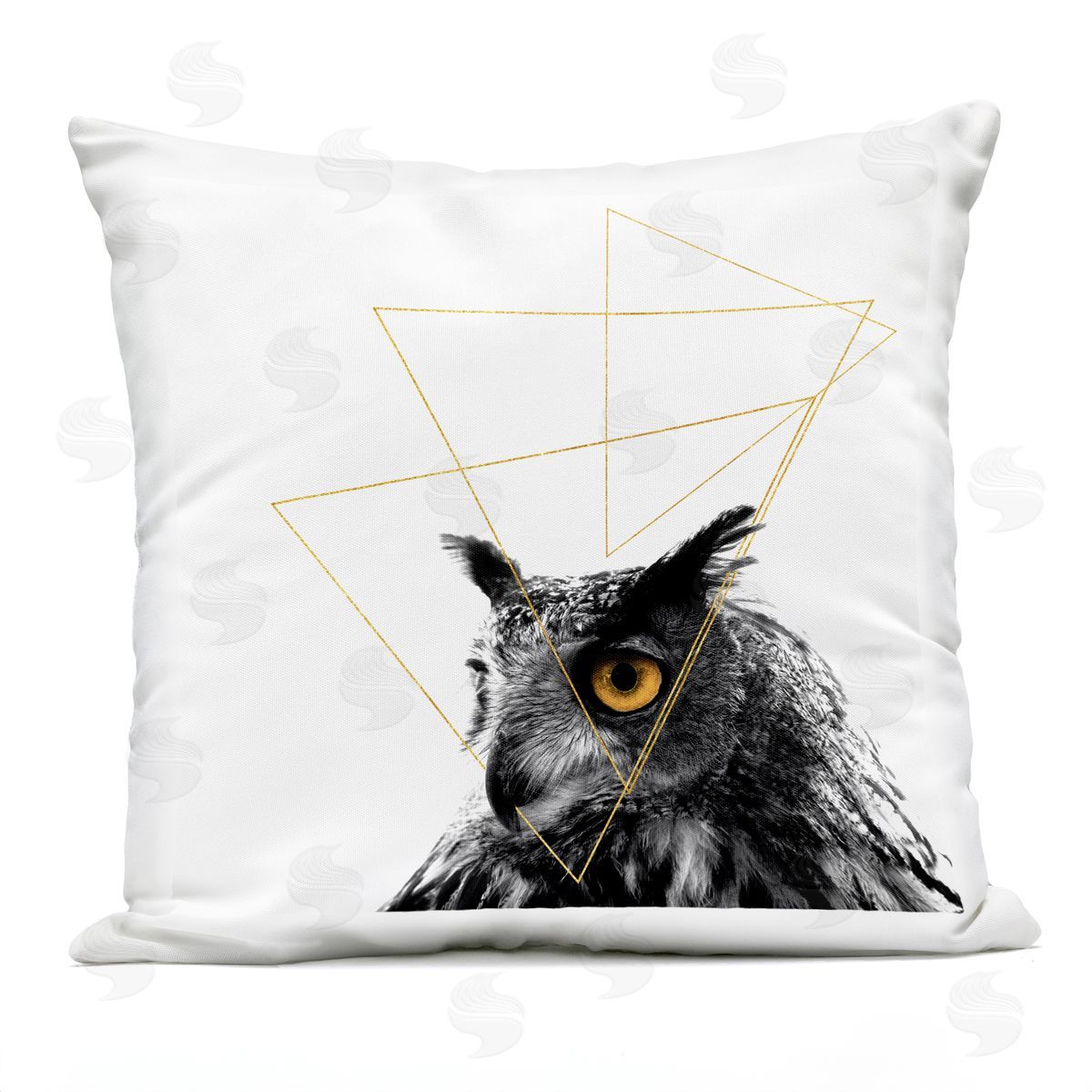 Modern Geometric Shape Owl Outdoor Printed Pillow, Home Decor by K. Kaufman