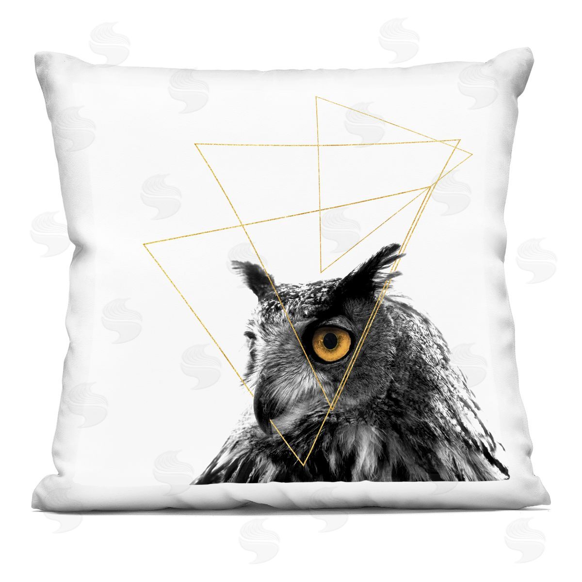 Modern Geometric Shape Owl Decorative Printed Pillow, Home Decor by K. Kaufman
