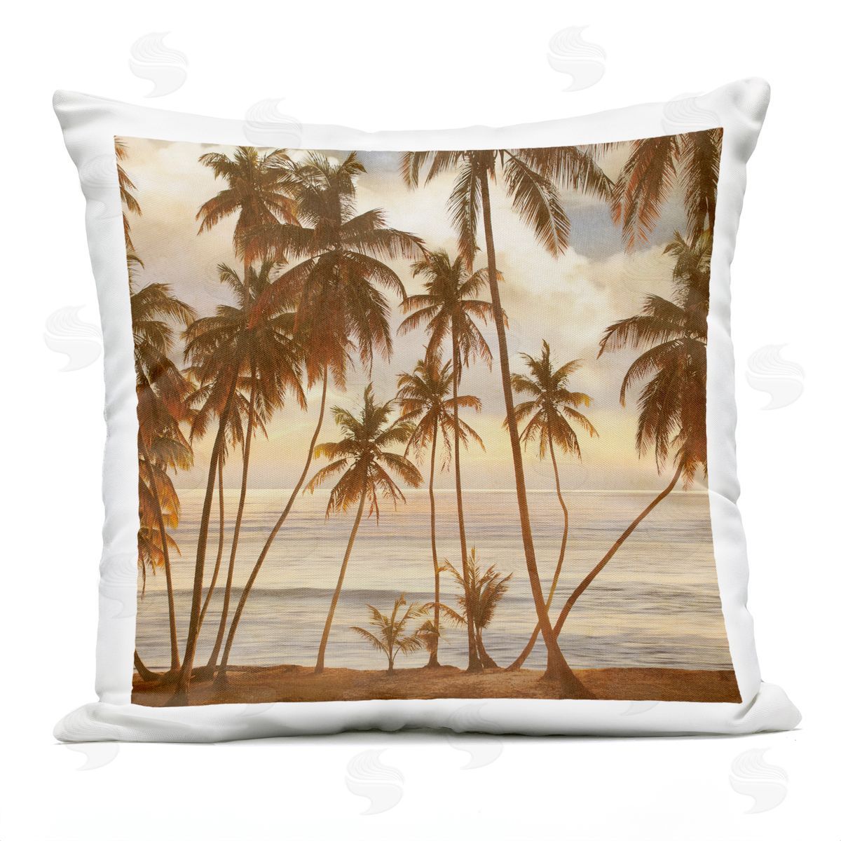 Tropical Summer Beach Sunset Outdoor Printed Pillow, Home Decor by John Seba
