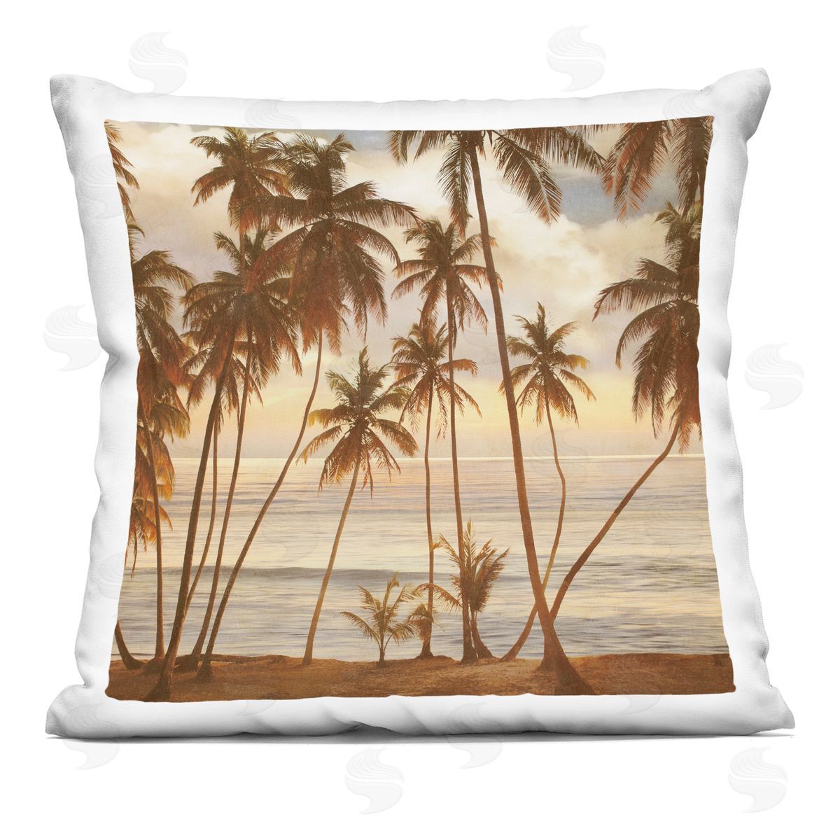 Tropical Summer Beach Sunset Decorative Printed Pillow, Home Decor by John Seba