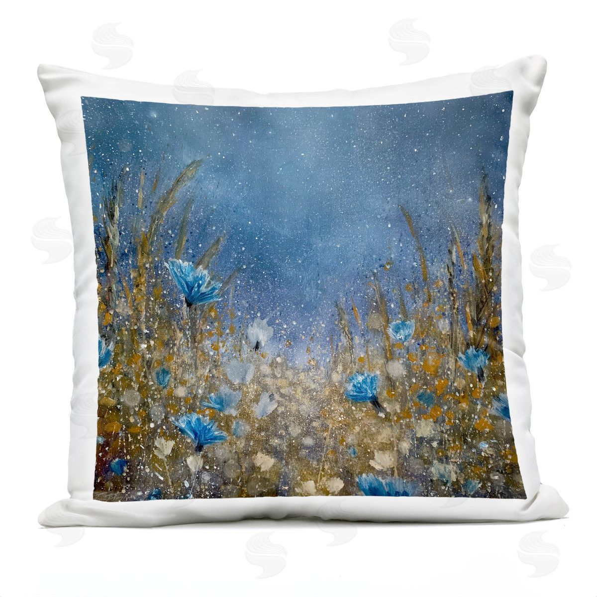 Rainy Night Flower Meadow Outdoor Printed Pillow, Home Decor by Jennifer Taylor Art