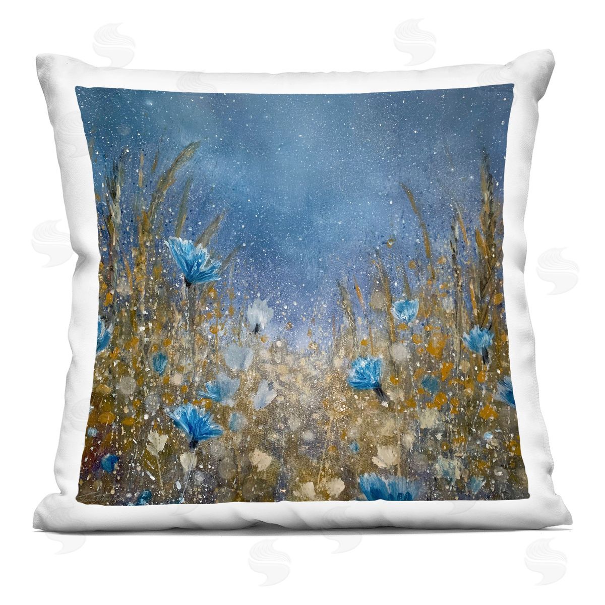 Rainy Night Flower Meadow Decorative Printed Pillow, Home Decor by Jennifer Taylor Art