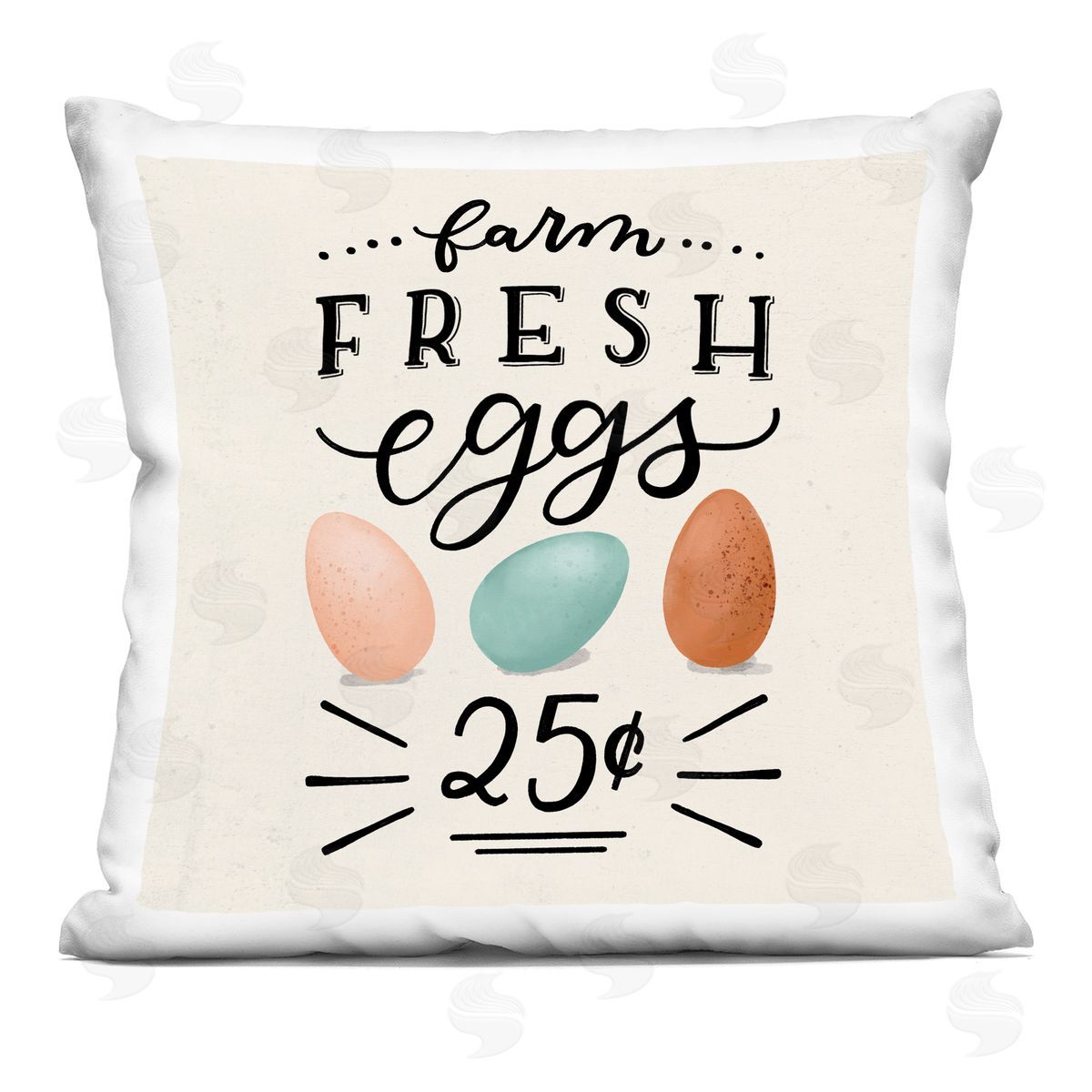 Farm Fresh Eggs Easter Sign Decorative Printed Pillow, Home Decor by Loni Harris