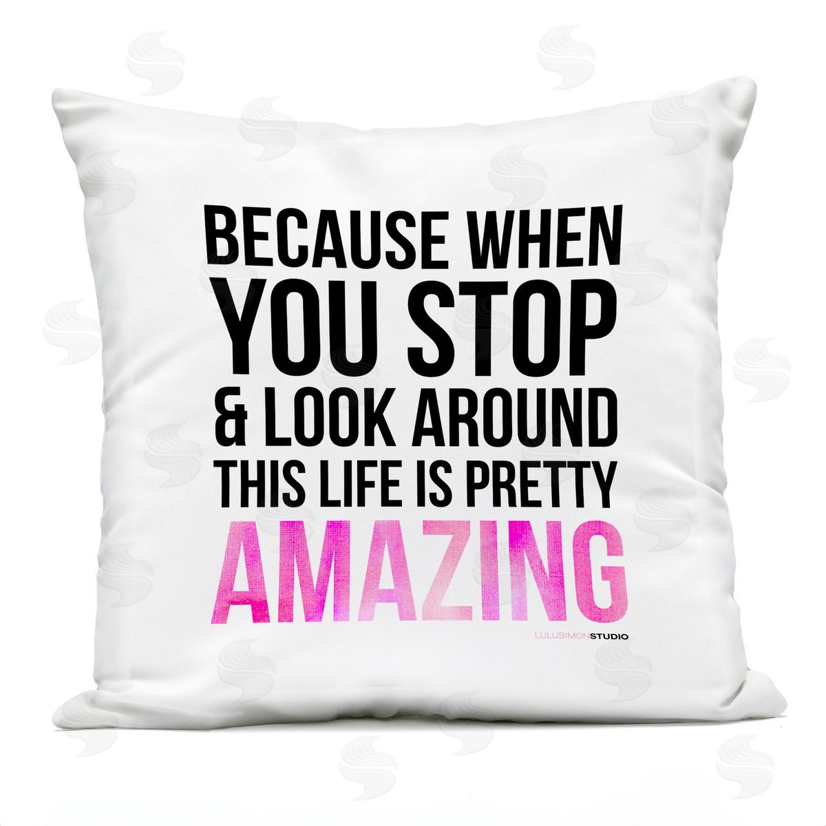Life Is Pretty Amazing Phrase Outdoor Printed Pillow, Home Decor by lulusimonSTUDIO
