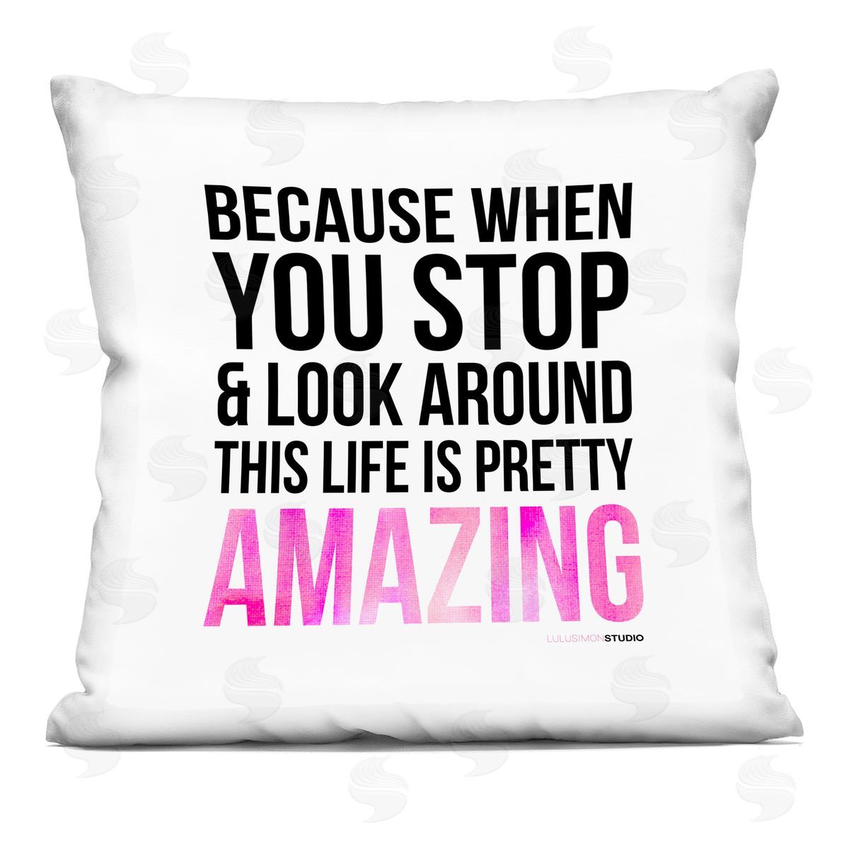 Life Is Pretty Amazing Phrase Decorative Printed Pillow, Home Decor by lulusimonSTUDIO