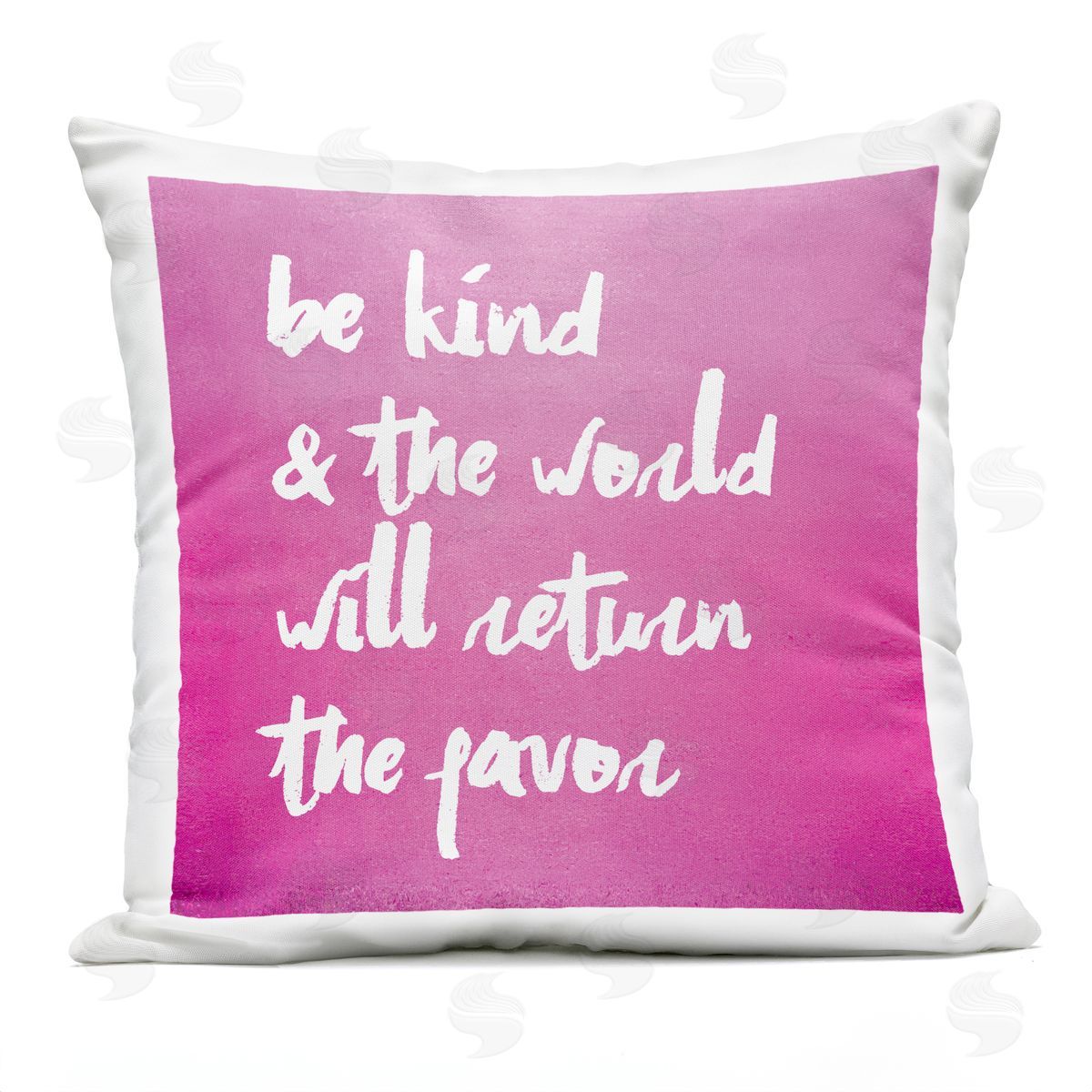 Be Kind Pink Uplifting Phrase Outdoor Printed Pillow, Home Decor by lulusimonSTUDIO