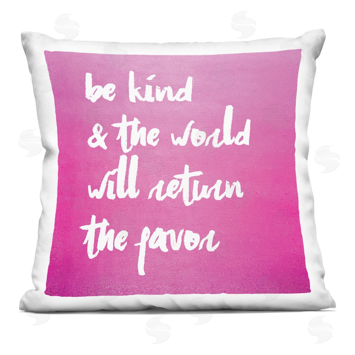Be Kind Pink Uplifting Phrase Decorative Printed Pillow, Home Decor by lulusimonSTUDIO