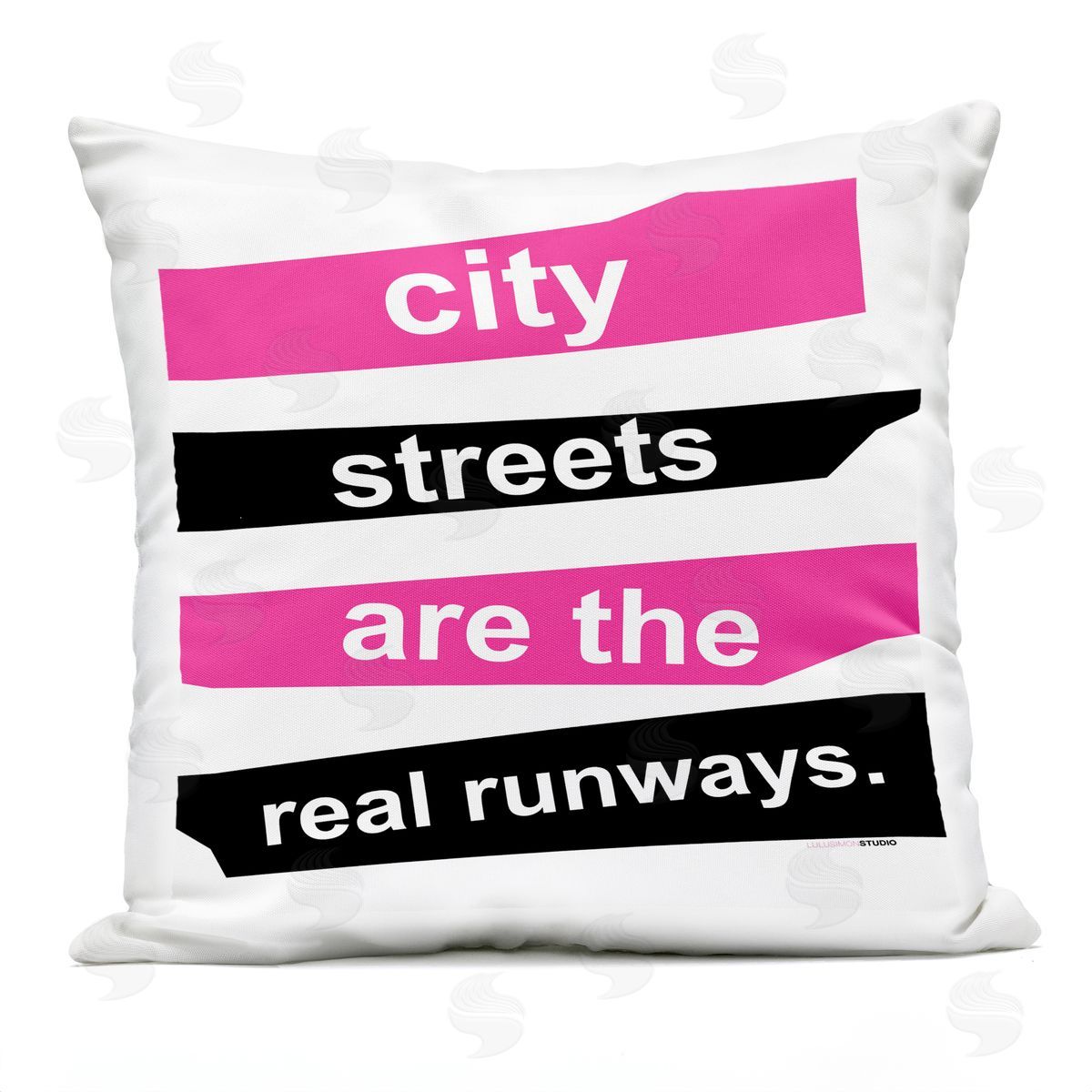 City Streets Real Runways Phrase Outdoor Printed Pillow, Home Decor by lulusimonSTUDIO