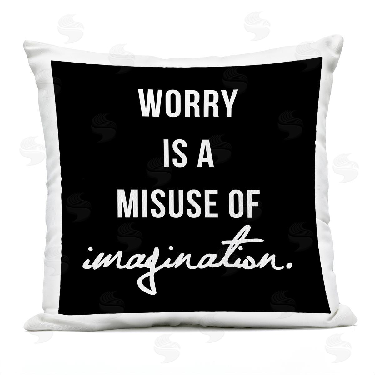 Worry Misuse Of Imagination Phrase Outdoor Printed Pillow, Home Decor by lulusimonSTUDIO