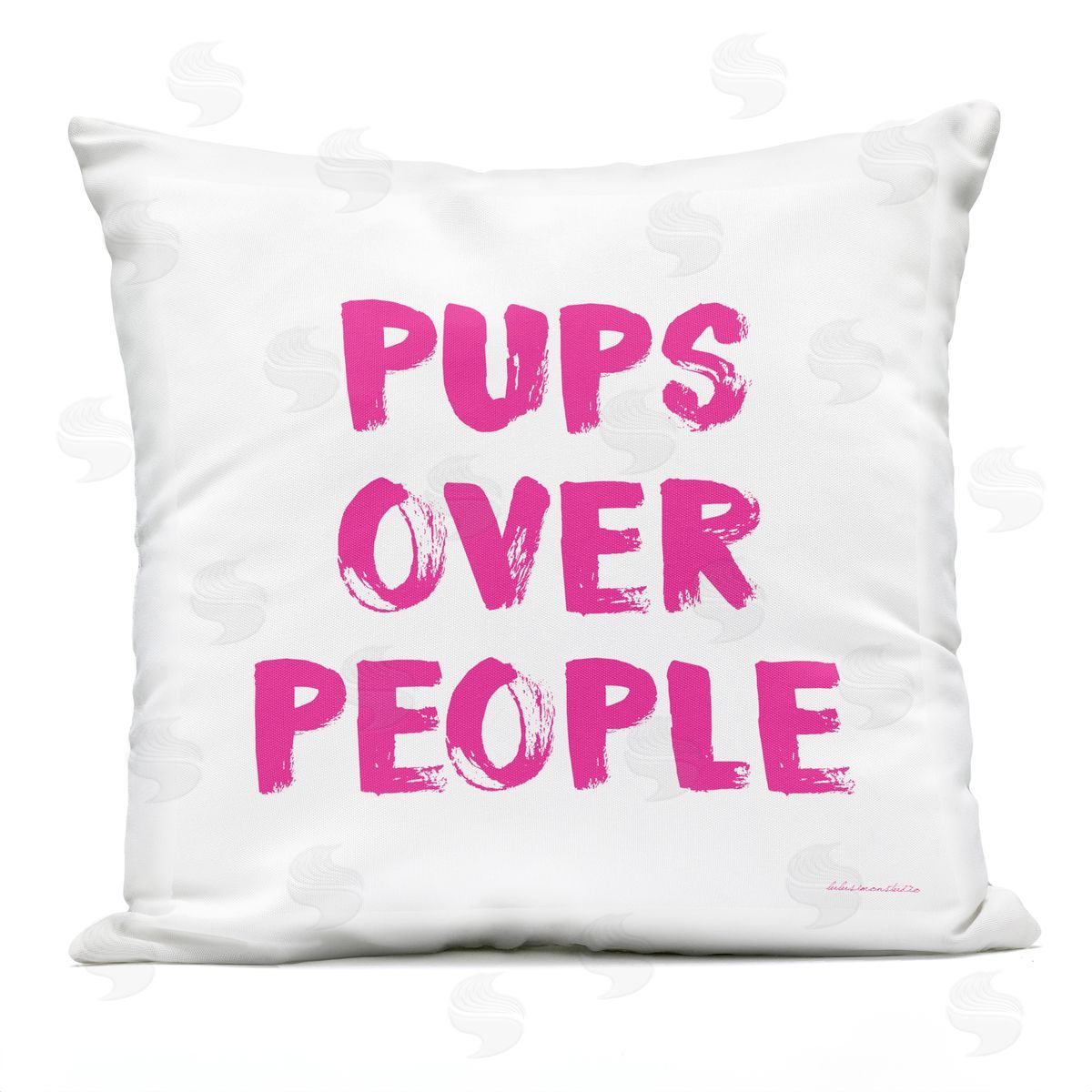 Pups Over People Pet Phrase Outdoor Printed Pillow, Home Decor by lulusimonSTUDIO
