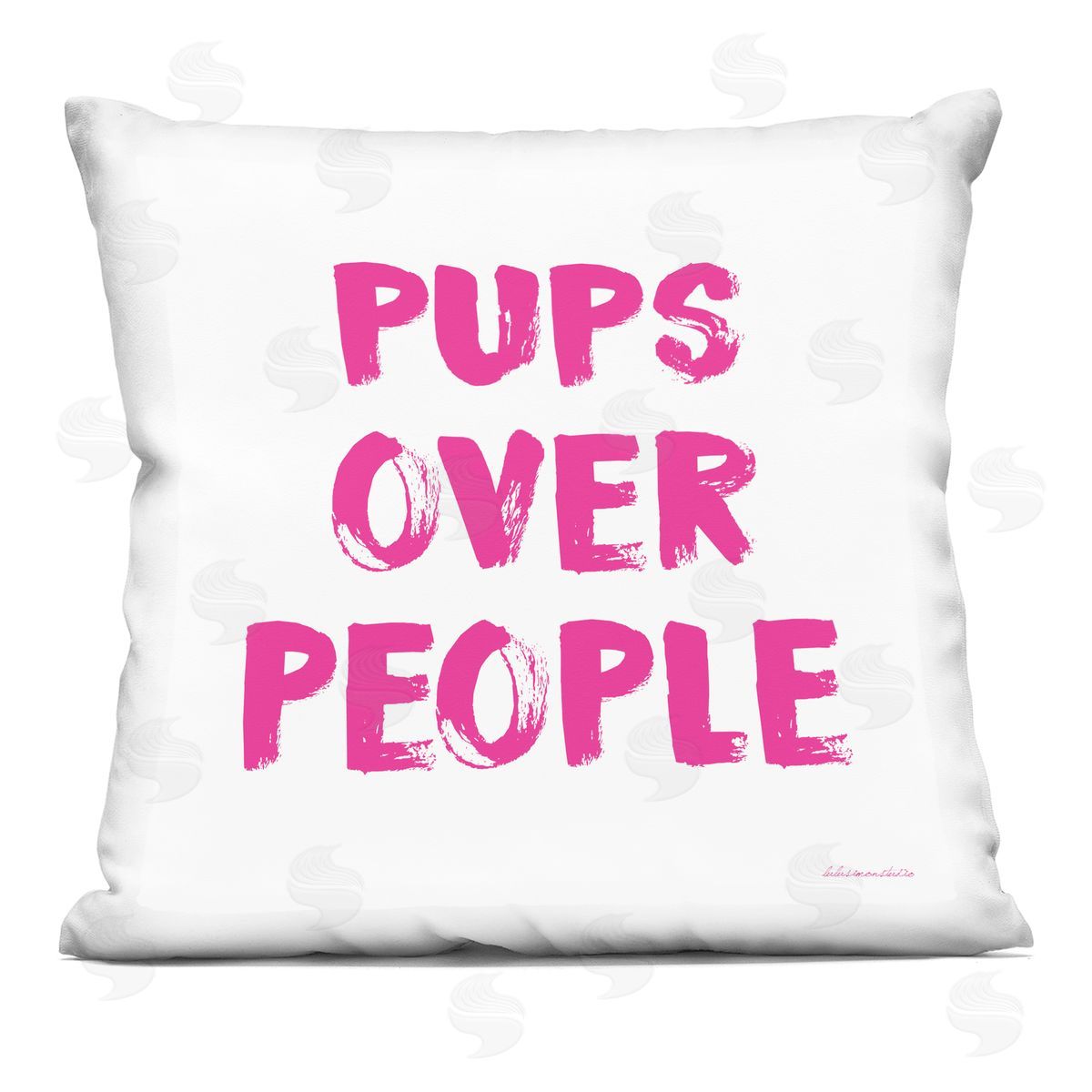 Pups Over People Pet Phrase Decorative Printed Pillow, Home Decor by lulusimonSTUDIO