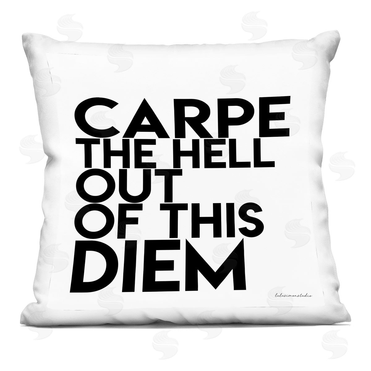 Carpe Out Of Diem Humor Decorative Printed Pillow, Home Decor by lulusimonSTUDIO