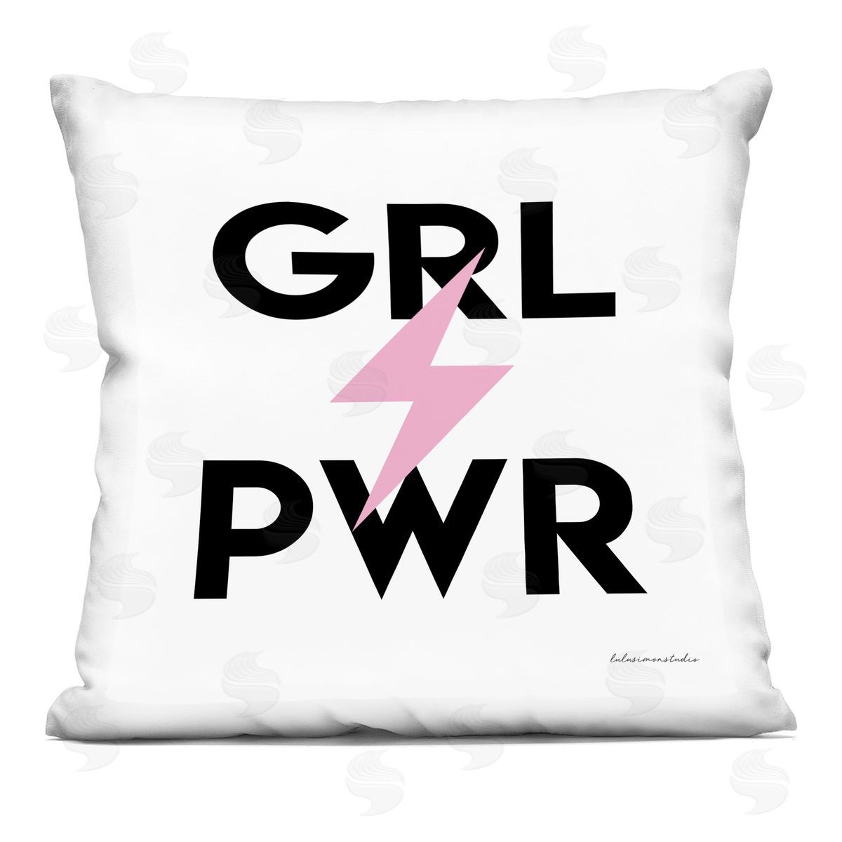 Grl Pwr Pink Lightning Bolt Decorative Printed Pillow, Home Decor by lulusimonSTUDIO