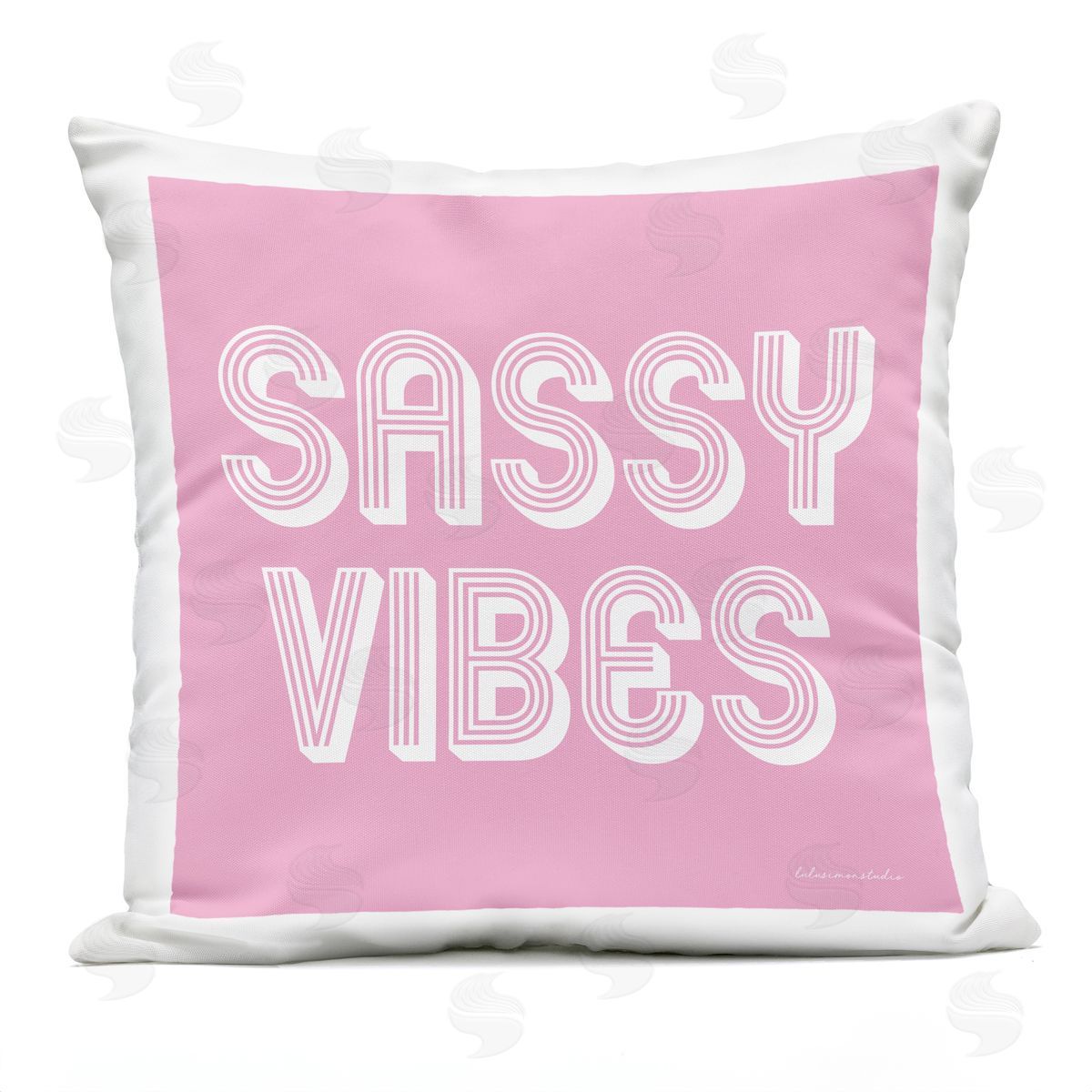 Retro Sassy Vibes Phrase Outdoor Printed Pillow, Home Decor by House of Lulu