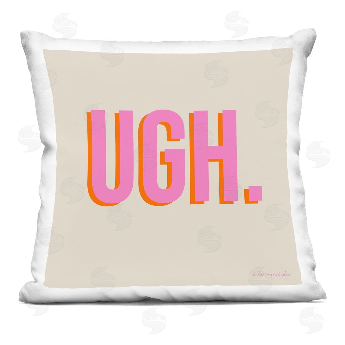 Ugh. Bold Pink Sassy Text Decorative Printed Pillow, Home Decor by lulusimonSTUDIO