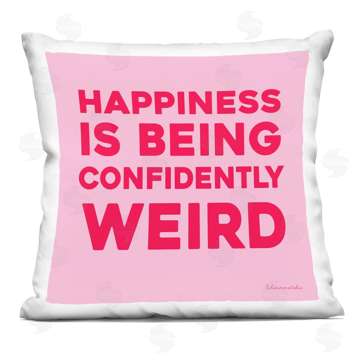 Happiness is Confidently Weird Phrase Decorative Printed Pillow, Home Decor by lulusimonSTUDIO