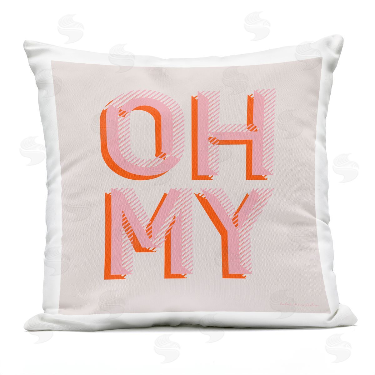Oh My Pink Typography Outdoor Printed Pillow, Home Decor by lulusimonSTUDIO