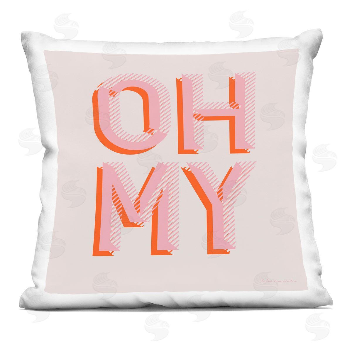 Oh My Pink Typography Decorative Printed Pillow, Home Decor by lulusimonSTUDIO