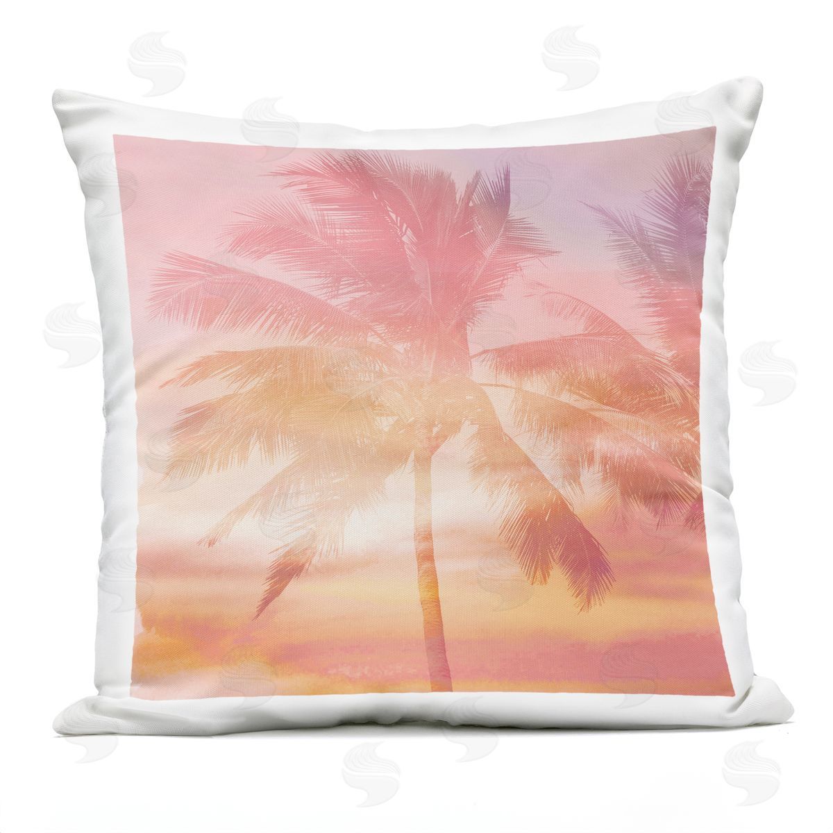 Summer Sunset Palm Trees Outdoor Printed Pillow, Home Decor by Mia Jensen
