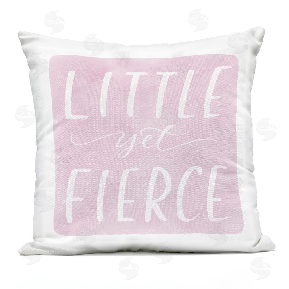 MakeWells Little Yet Fierce Pink Nursery Outdoor Quick-Dry Polyester Printed Throw Pillow