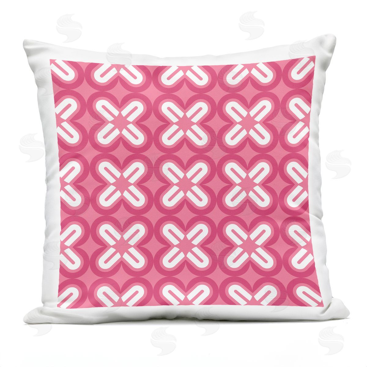 Pink Modern Shapes Pattern Outdoor Printed Pillow, Home Decor by Geoff Tygert