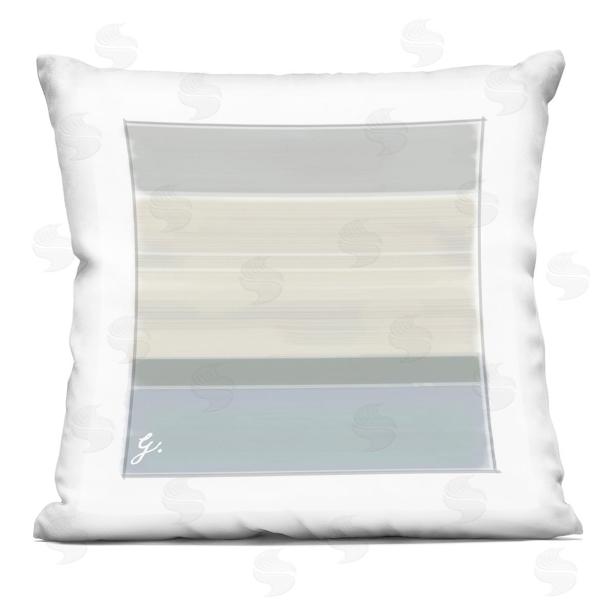 Muted Grey Stripes Arrangement Decorative Printed Pillow, Home Decor by Geoff Tygert
