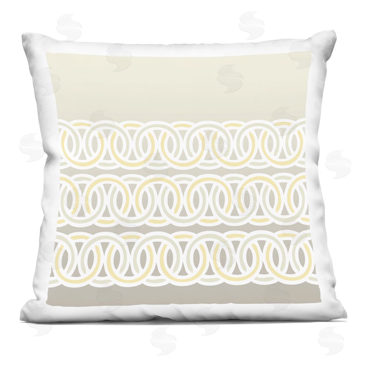 Muted Loop Pattern Shapes Decorative Printed Pillow, Home Decor by Geoff Tygert