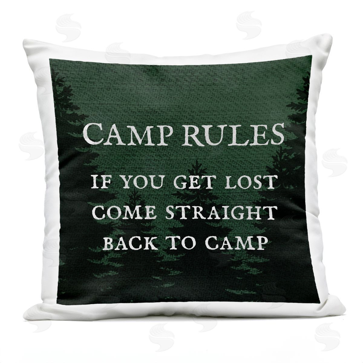 Camp Rules If You Get Lost Humor Outdoor Printed Pillow, Home Decor by Stupell Studio