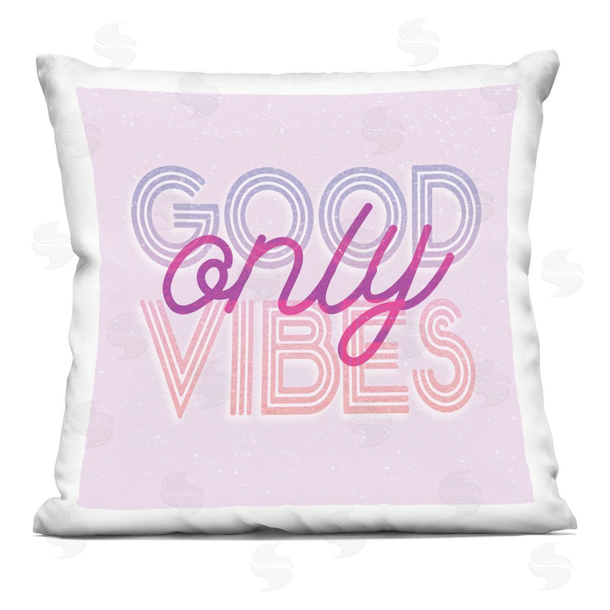 Good Vibes Only Fun Phrase Decorative Printed Pillow, Home Decor by Stupell Studio