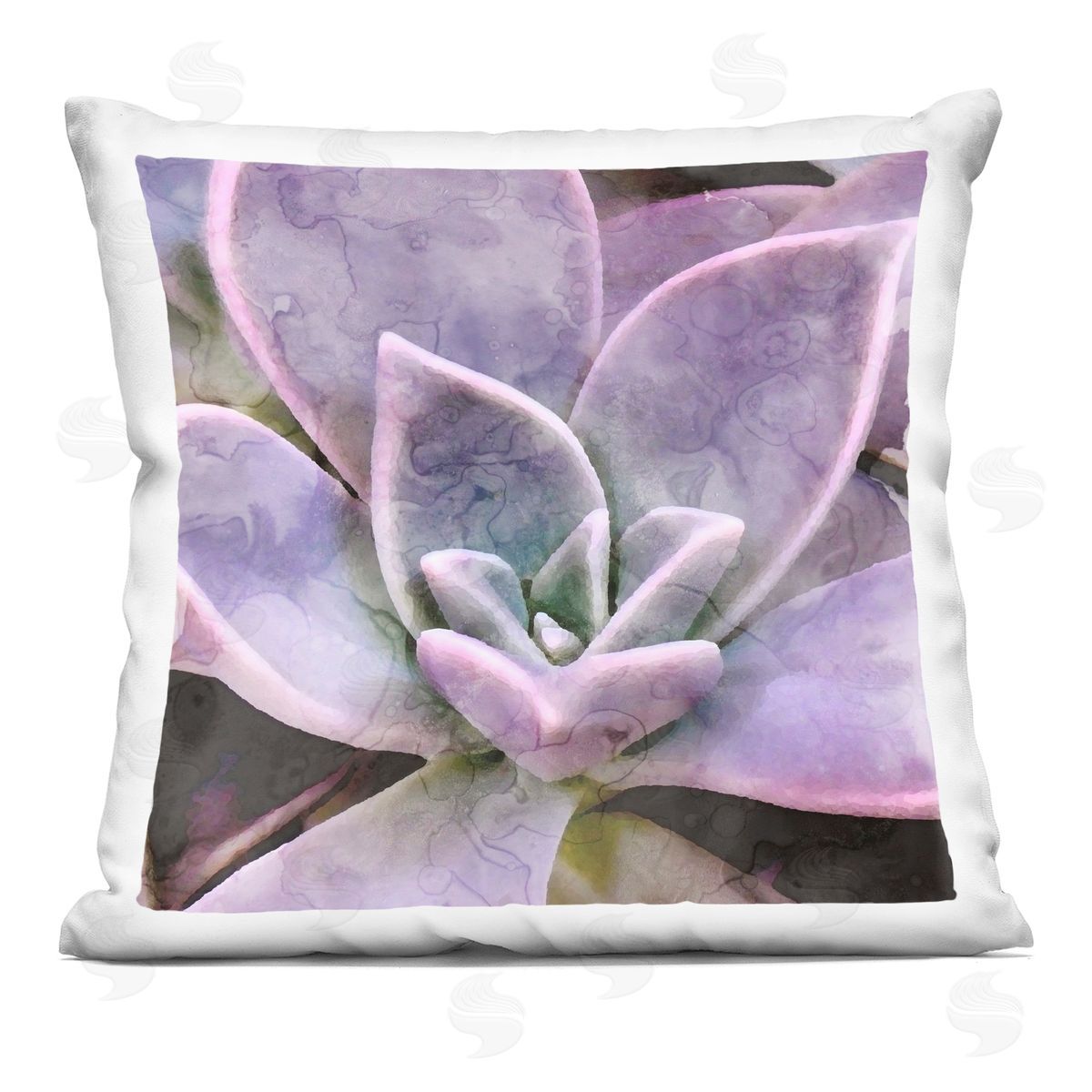 Purple Succulent Blooming Decorative Printed Pillow, Home Decor by Stupell Studio